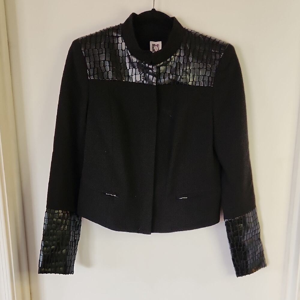 NWT Anne Klein Black Blazer with Metallic Accents